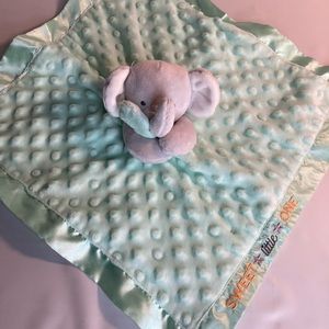 Child of mine sweet little one elephant mint green security blanket carters